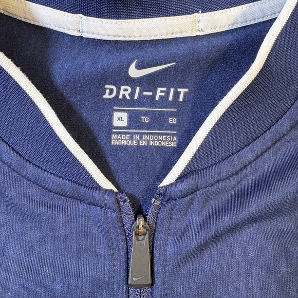 Nike Dri Fit Titan Athletics Pullover Quarter Zip Long Sleeve Shirt Men XL Blue - Picture 6 of 7